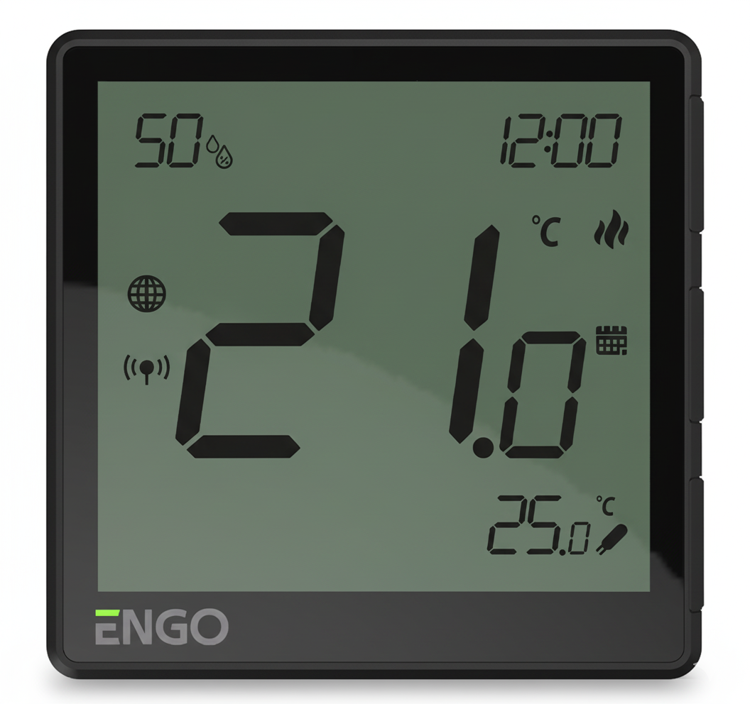 ENGO EONE-230B — Інтернет-термостат ZigBee 230 В (вбудований монтаж, чорний), фото 1