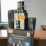 Соковижималка електрична 1000 Вт з нержавіючої сталі 3 швидкості роботи для твердих овочів і фруктів RAF, фото 3