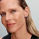 Срібні сережки Pandora «Блискучий синій квадрат» 293551C01, фото 2