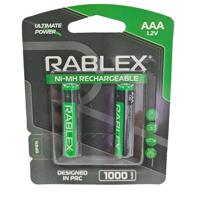 Батарейка акумулятор RABLEX AAA HR3 1000mAh (ціна за 2шт/бл), фото 1