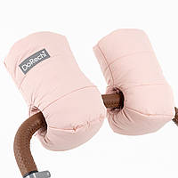 Муфта на коляску на флісі Рожева Теплі зимові рукавички для візочка з водовідштовхувальної тканини