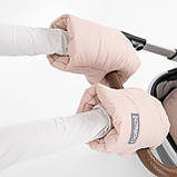 Муфта на коляску на флісі Рожева Теплі зимові рукавички для візочка з водовідштовхувальної тканини, фото 2