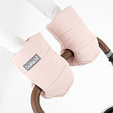 Муфта на коляску на флісі Рожева Теплі зимові рукавички для візочка з водовідштовхувальної тканини, фото 3
