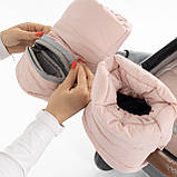 Муфта на коляску на флісі Рожева Теплі зимові рукавички для візочка з водовідштовхувальної тканини, фото 4
