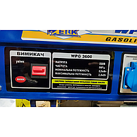 Бензиновий генератор 2.5 кВт, 220 В, 15 л, 4-тактний OHV, ручний старт — Werk WPG3600, фото 3