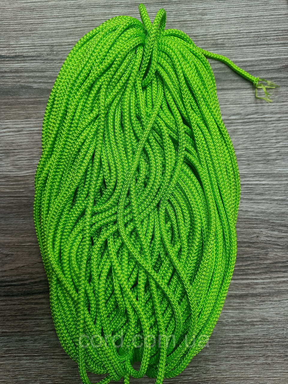 Шнур круглий поліпропілен 5мм зелений моток 100м, фото 1