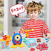 Балансир цифрово монстрики весела математика 3 рівні складності Настільна гра з вагами з картками з фігурками малюкові, фото 3