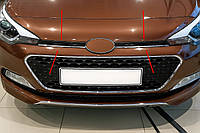 Накладки на решетку 2014-2018 (2 шт, нержавейка) для Hyundai I-20