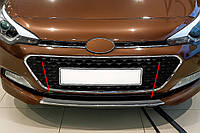 Накладка на решетку бампера 2014-2018 (нержавейка) для Hyundai I-20