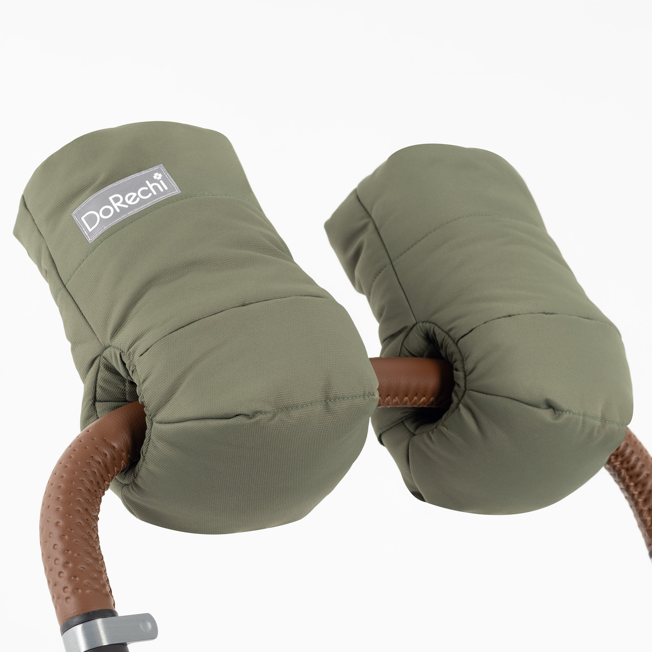 Муфта на коляску на флісі Зелена Теплі зимові рукавички для візочка з водовідштовхувальної тканини, фото 1