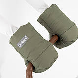 Муфта на коляску на флісі Зелена Теплі зимові рукавички для візочка з водовідштовхувальної тканини, фото 2