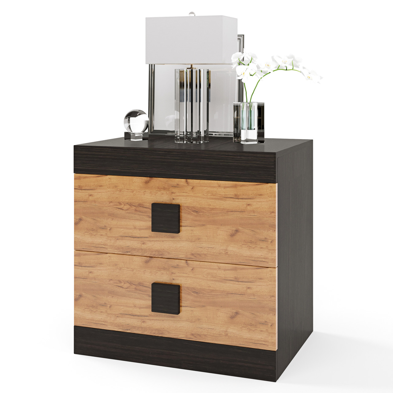 Тумба біля ліжка Еверест Соната 50х38х50 венге темний + дуб крафт золотий (DTM-2076), фото 1