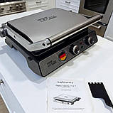 Електрична гриль 3500 Вт зі знімними антипригарними пластинами з ребристою поверхнею для смаження жарки шаурми електрогриль, фото 2