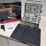 Електрична гриль 3500 Вт зі знімними антипригарними пластинами з ребристою поверхнею для смаження жарки шаурми електрогриль, фото 3