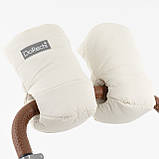 Муфта на коляску на флісі Молочна Беж Теплі зимові рукавички для візочка з водовідштовхувальної тканини, фото 2