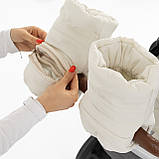 Муфта на коляску на флісі Молочна Беж Теплі зимові рукавички для візочка з водовідштовхувальної тканини, фото 4