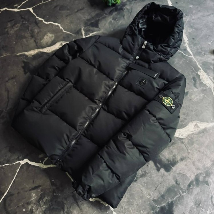 Чоловіча утеплена куртка Stone Island Чоловіча зимова парка чорна, фото 1