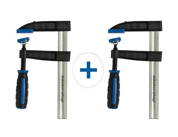 Класична F-подібна струбциниз Sauter 250x80 мм із ковкого чавуну, 2 шт.