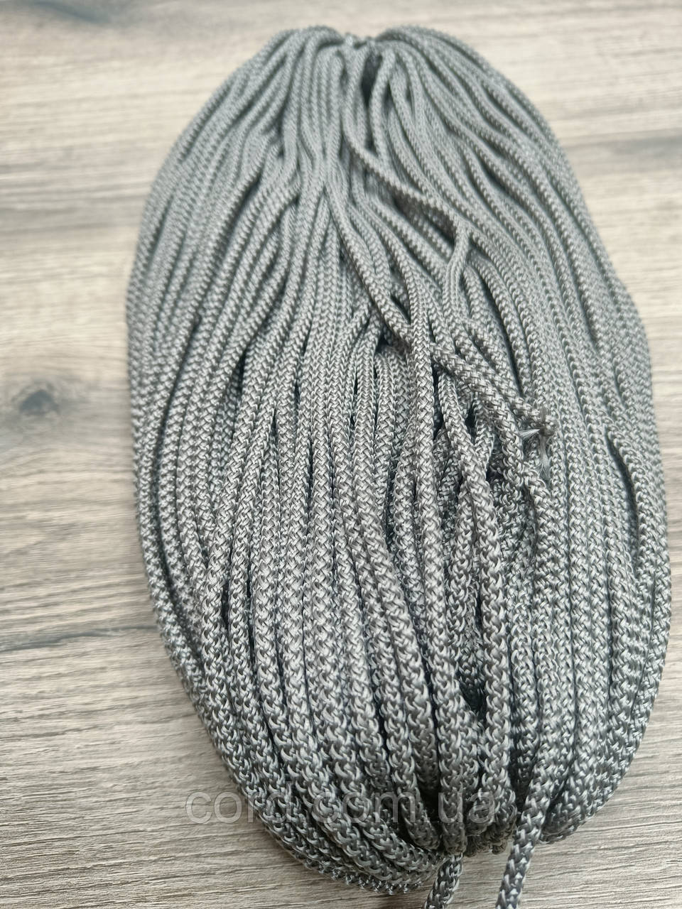 Шнур круглий поліпропілен 5мм темно-сірий моток 100м, фото 1