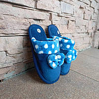 Капці домашні дитячі, сині в горох