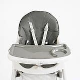 Дитячий стілець стільчик для годування Toti FR-20516 Синій, сталева конструкція, матеріал тканини PU, знімний столик, 4 колеса, фото 4