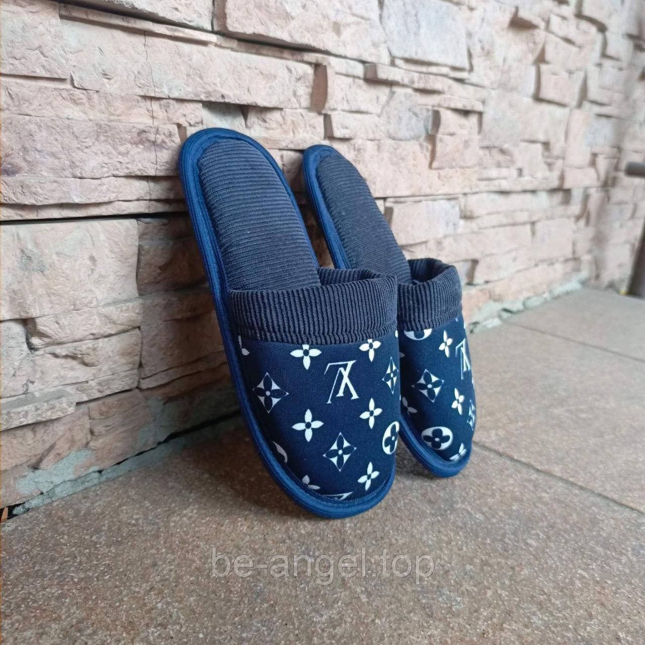 Капці домашні дитячі, сині з малюнком, фото 1