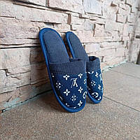 Капці домашні дитячі, сині з малюнком