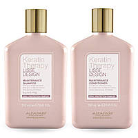 Набір Alfaparf Milano DUO Lisse Design Keratin Therapy шампунь і кондиціонер для блиску та шовковистості волосся, 2x250 мл