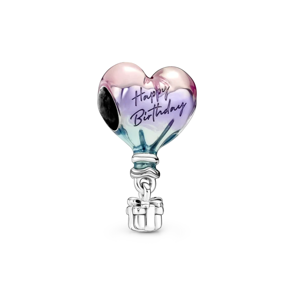 Срібна намистина Pandora «Повітряна куля та привітання з днем народження» 791501C01, фото 1