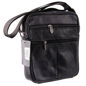 Сумка чоловіча шкіряна 19*24см  чорна 252307