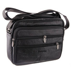 Сумка чоловіча шкіряна 25*20см чорна 252312А