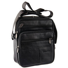 Сумка чоловіча шкіряна 20*23см чорна 251805