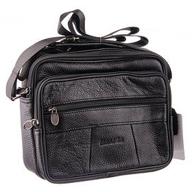 Сумка чоловіча шкіряна 24*21см чорна 251802