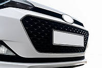Окантовка решетки радиатора 2014-2018 (2 шт, нержавейка) для Hyundai I-20