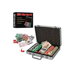 Гра Покер 200 фіш (з номін-5 вид,пласт),2к.карт, в валізі, в кор-ці  200