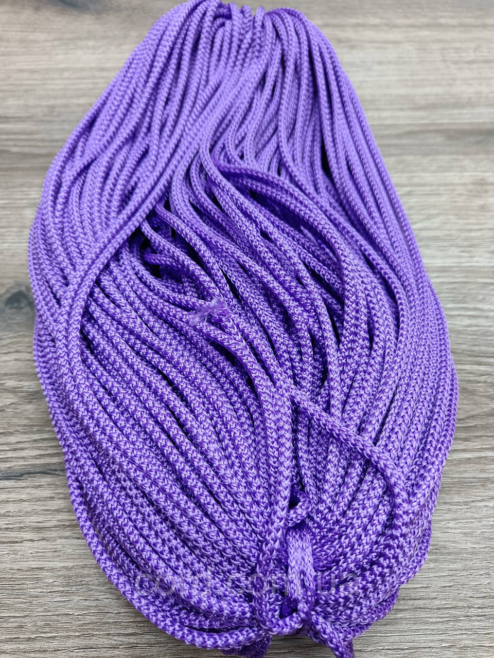 Шнур круглий поліпропілен 5мм фіолетовий моток 100м, фото 1
