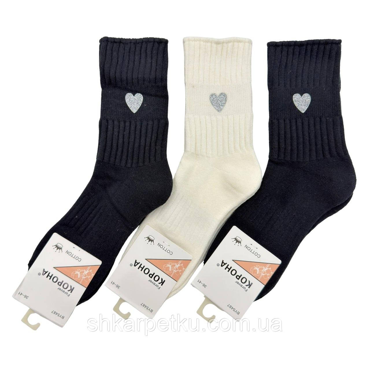 Жіночі високі шкарпетки Корона з вовни альпаки та сріблястим сердечком 10 пар у наборі, фото 1