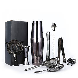Набір для коктейлів Lesko KM-TZS1 – стильний подарунок, 11 аксесуарів для бармена