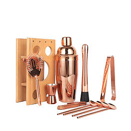 Подарунковий набір для бару KM-TZS120 12 предметів барний інвентар із неіржавкої сталі Rose Gold