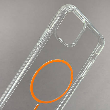 Чохол для iPhone 11 Pro Max прозорий чохол з помаранчевим MagSafe на айфон 11 про макс w01k, фото 2
