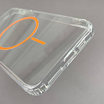 Чохол для iPhone 11 Pro Max прозорий чохол з помаранчевим MagSafe на айфон 11 про макс w01k, фото 3