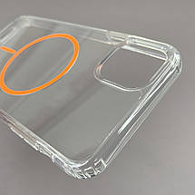 Чохол для iPhone 11 Pro Max прозорий чохол з помаранчевим MagSafe на айфон 11 про макс w01k, фото 4