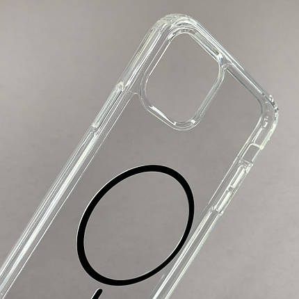Чохол для iPhone 11 Pro Max прозорий чохол з чорним MagSafe на айфон 11 про макс w01k, фото 2