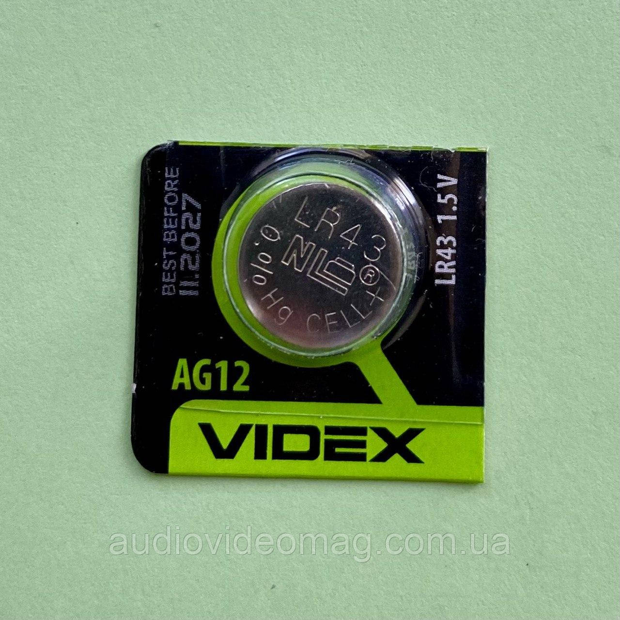 Батарейка 1.5V AG12 VIDEX (V12GA, LR1142, LR43) Alkaline, фото 1