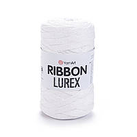 YarnArt RIBBON LUREX (Ріббон Люрекс) №721 білий (Пряжа з люрексом, нитки для в'язання)