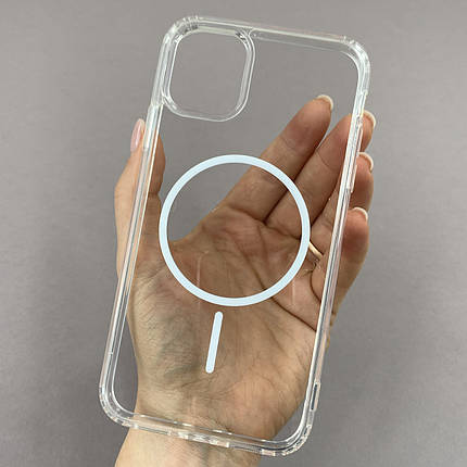 Чохол для iPhone 11 прозорий чохол із білим MagSafe на айфон 11 w01k, фото 1