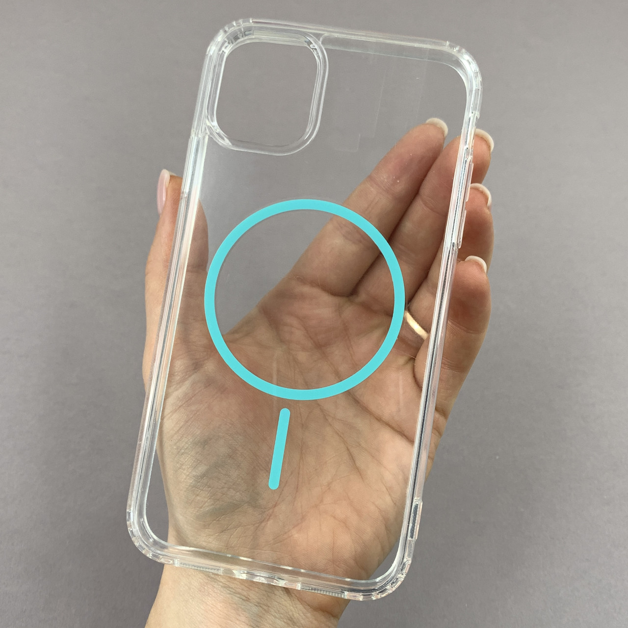 Чохол для iPhone 11 прозорий чохол із бірюзовим MagSafe на айфон 11 w01k