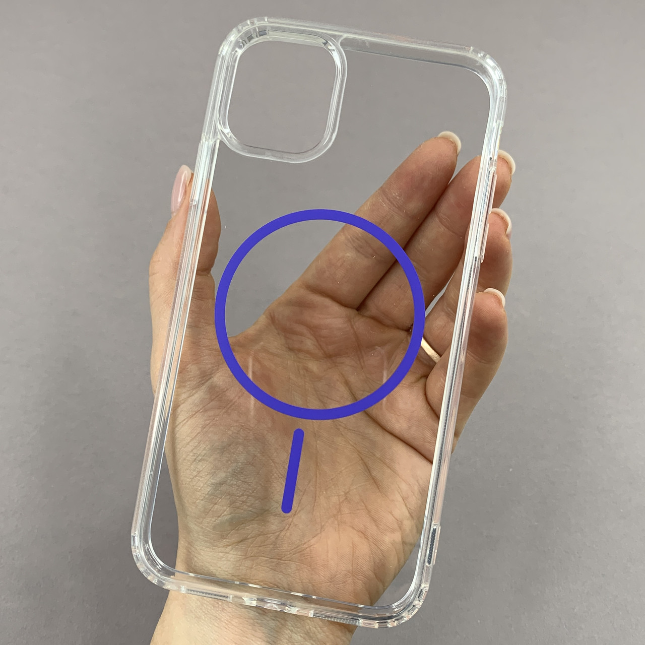 Чохол для iPhone 11 прозорий чохол з бузковим MagSafe на айфон 11 w01k