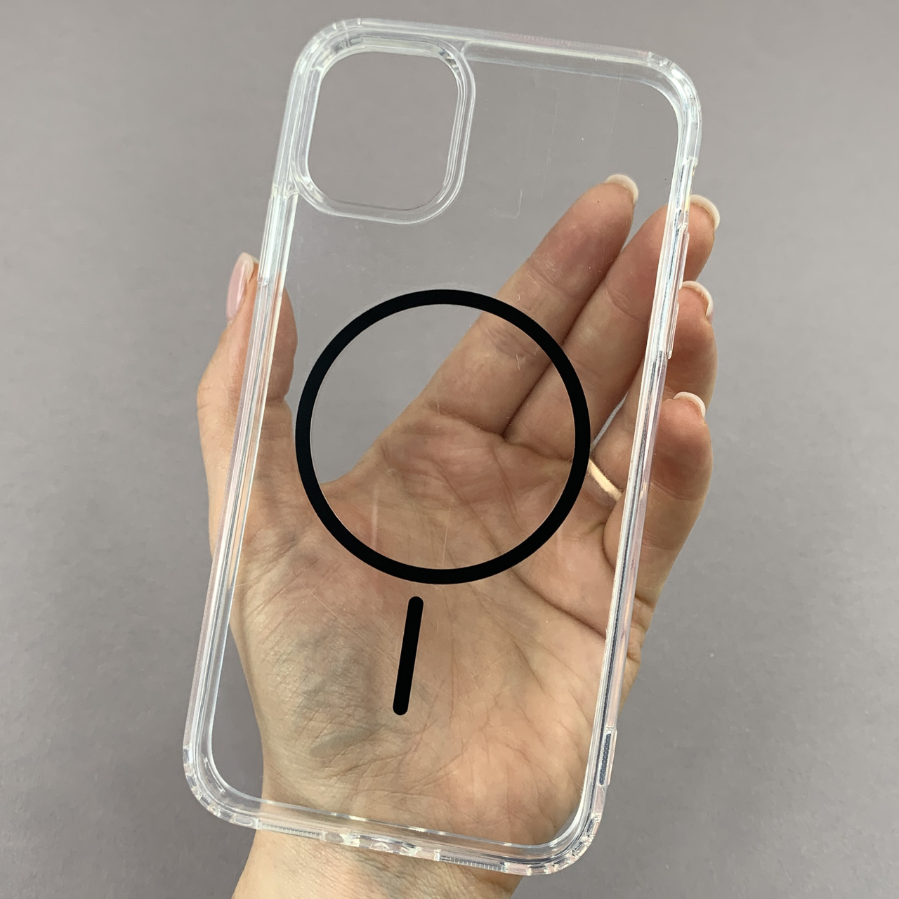 Чохол для iPhone 11 прозорий чохол із чорним MagSafe на айфон 11 w01k