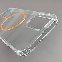 Чохол для iPhone 12 Pro Max прозорий чохол з помаранчевим MagSafe на айфон 12 про макс w01k, фото 4